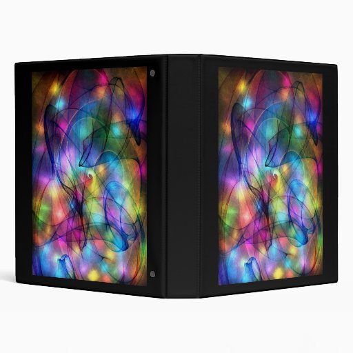 rainbow glowing lights vinyl binders Zazzle