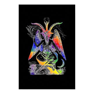 Rainbow {Goat Of Mendes} Baphomet print