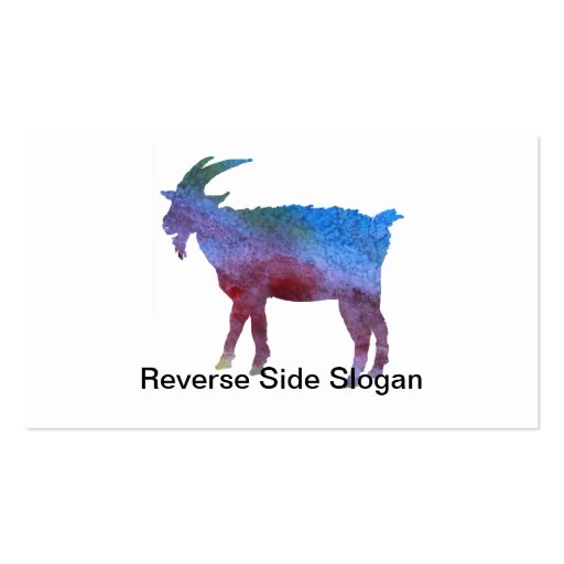 Rainbow Goat with Customizable Text Business Card Template (back side)