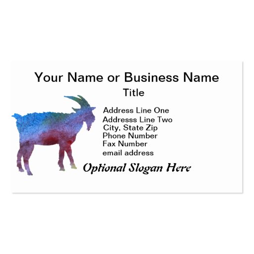 Rainbow Goat with Customizable Text Business Card Template