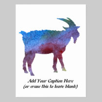 Rainbow Goat with Customizable Text postcards