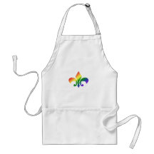 Rainbow Gradient Fleur de Lis Apron