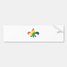 Rainbow Gradient Fleur de Lis Bumper Stickers