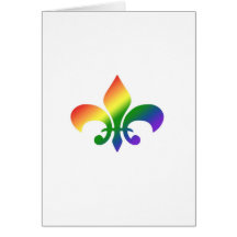Rainbow Gradient Fleur de Lis Card