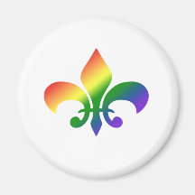 Rainbow Gradient Fleur de Lis Magnet