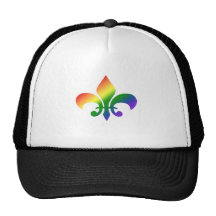 Rainbow Gradient Fleur de Lis Mesh Hats