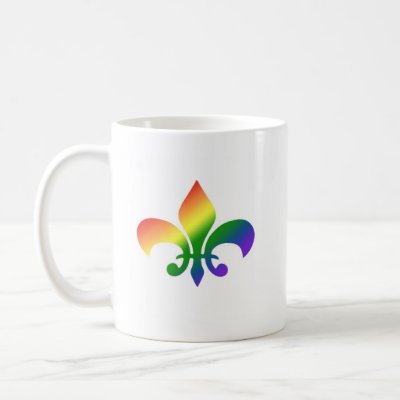 Rainbow Gradient Fleur de Lis Mug