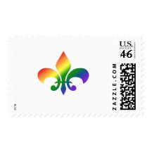 Rainbow Gradient Fleur de Lis Stamp