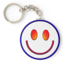 Rainbow Gradient Smiley Face Key Chain