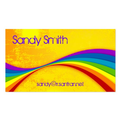 Rainbow Grunge Business Card Template (front side)
