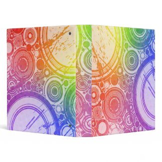 Rainbow Grunge Circles: Custom Binder binder