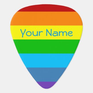 Rainbow Guitar Pick Personalized Name Gay Pride