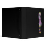 Rainbow Hair 3D Bonga Doll Halftone - Pink Dress 3 Ring Binder