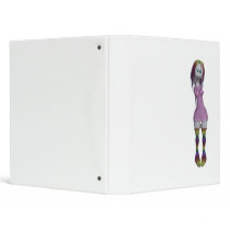 Rainbow Hair 3D Bonga Doll Halftone - Pink Dress Binders