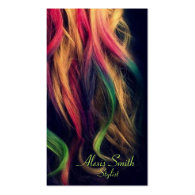 Rainbow Hair Stylist Profile Cards Business Card Template