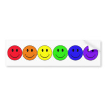 rainbow happiness smiley bumper sticker bumper stickers