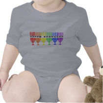 Rainbow Happy Chanukah 2-Sided Infant Creeper