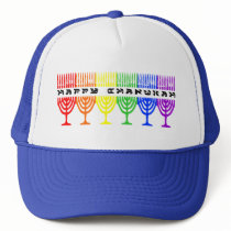 Rainbow Happy Chanukah Hats