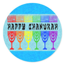 Rainbow Happy Chanukah Stickers stickers