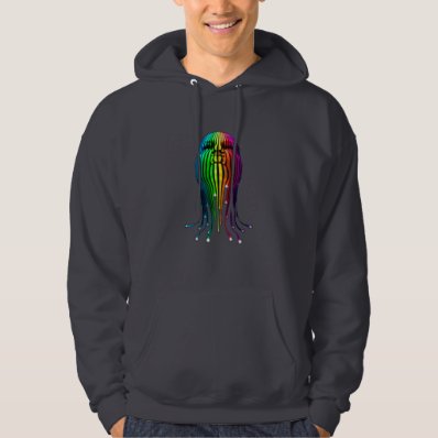 Rainbow head house music party hooded pullover