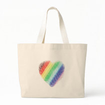Rainbow Heart Canvas Bags