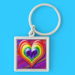 Rainbow Heart bff keychains