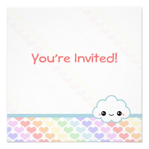 Rainbow Heart Birthday Invitation