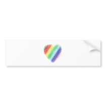 Rainbow Heart Bumper Stickers