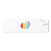 Rainbow Heart Bumper Sticker