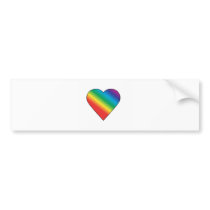 Rainbow heart bumper stickers
