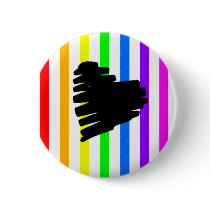 Rainbow Heart Button by FaireFanatic Rainbow Heart Button