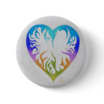Rainbow Heart Pinback Buttons