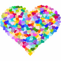 Rainbow Heart Confetti bag