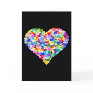 Rainbow Heart Confetti Greeting Cards