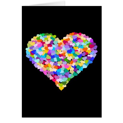 Rainbow Heart Confetti Card Zazzle