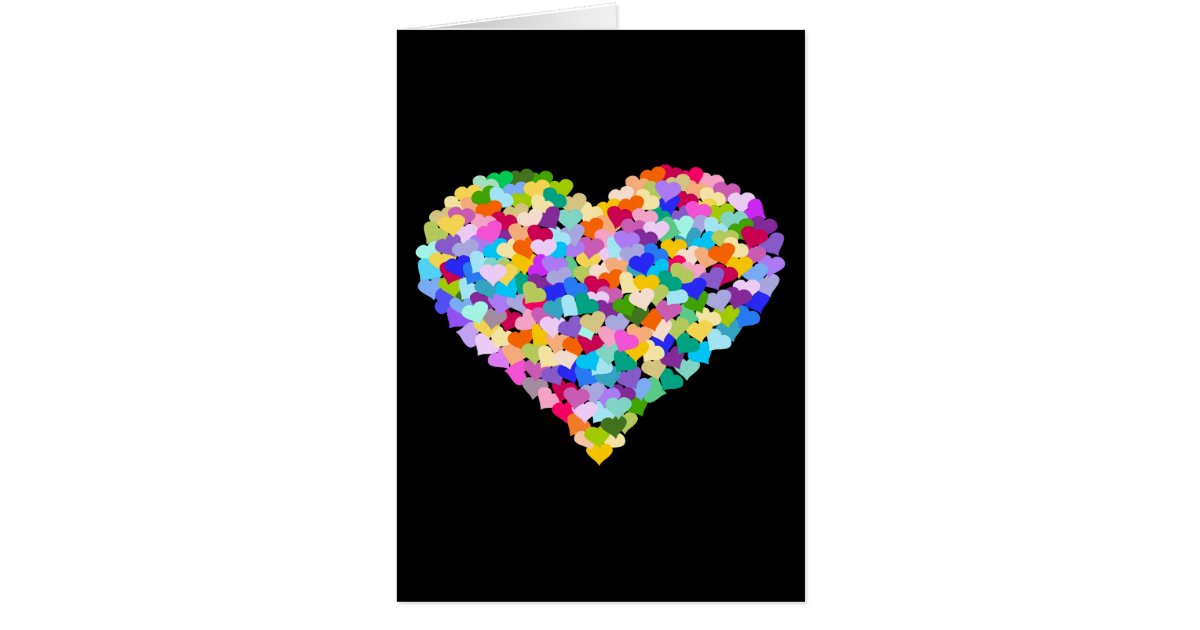 Rainbow Heart Confetti Card Zazzle