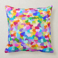 Rainbow Heart Confetti Pillow