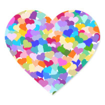 Rainbow Heart Confetti Round Stickers