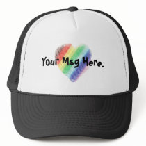 Rainbow Heart Trucker Hats