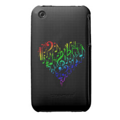 Rainbow Heart iPhone 3 Case Black