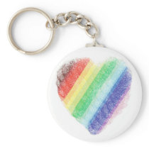 Rainbow Heart Keychains
