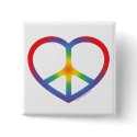 Rainbow Heart, Love, Peace Sign buttons by GreenNeighborPeace Rainbow Heart, Love, Peace Sign buttons
