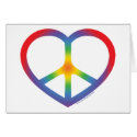 Rainbow Heart, Love, Peace Sign cards by GreenNeighborPeace Rainbow Heart, Love, Peace Sign cards