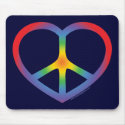 Rainbow Heart, Love, Peace Sign mousepads by GreenNeighborPeace Rainbow Heart, Love, Peace Sign mousepads