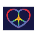 Rainbow Heart, Love, Peace Sign postcards by GreenNeighborPeace Rainbow Heart, Love, Peace Sign postcards