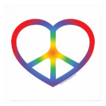 Rainbow Heart, Love, Peace Sign Poster