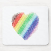 Rainbow Heart Mouse Pads