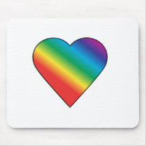 Rainbow heart mouse mat
