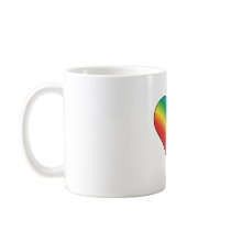Rainbow heart coffee mug
