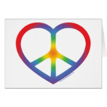 Rainbow Heart Peace Sign Greeting Cards